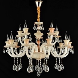 Lampadario da pranzo in metallo con cristallo, stile moderno contemporaneo, elettroplaccato, mini