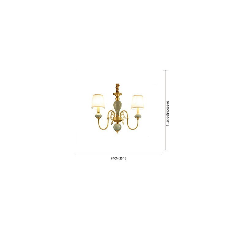 Lampadario classico tradizionale in ottone a 3 lampadine mini in metallo