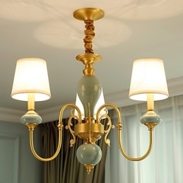 Lampadario classico tradizionale in ottone a 3 lampadine mini in metallo