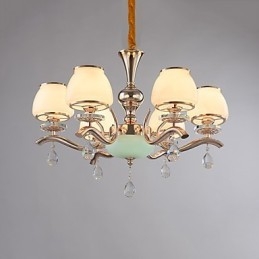 Lampadario moderno elettroplaccato in cristallo e metallo