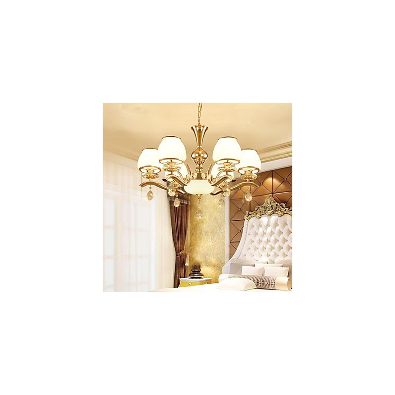 Lampadario moderno elettroplaccato in cristallo e metallo