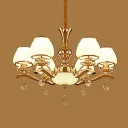 Lampadario moderno elettroplaccato in cristallo e metallo