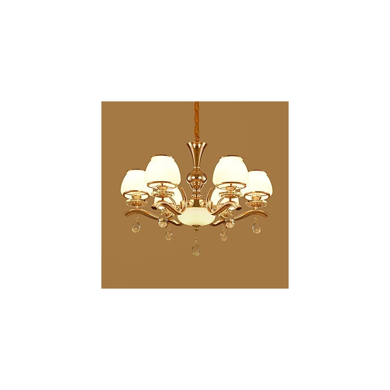Lampadario moderno elettroplaccato in cristallo e metallo