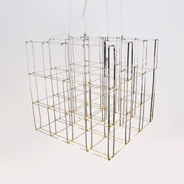 Lampadario moderno in acciaio inox a 4 livelli con LED integrato