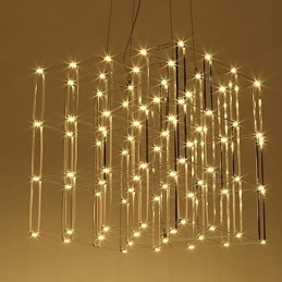 Lampadario moderno in acciaio inox a 4 livelli con LED integrato
