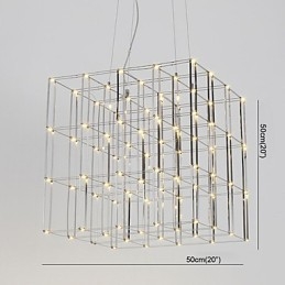 Lampadario moderno in acciaio inox a 4 livelli con LED integrato