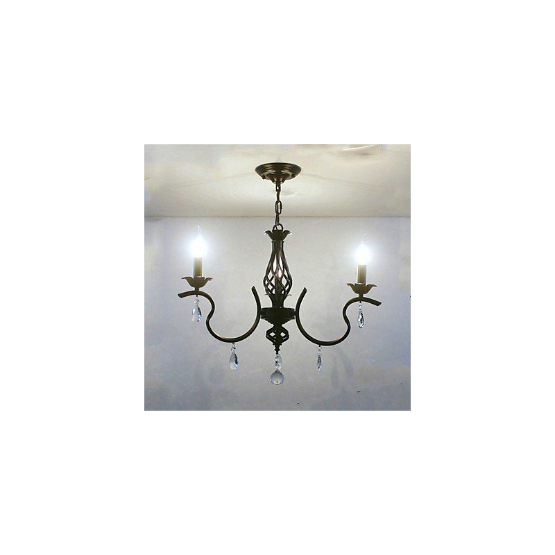 Lampadario in cristallo stile europeo classico, piccolo, 1 livello, 3 lampadine E12/E14