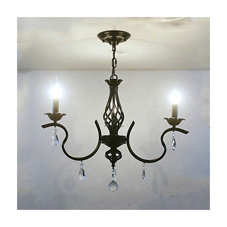 Lampadario in cristallo stile europeo classico, piccolo, 1 livello, 3 lampadine E12/E14