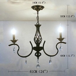 Lampadario in cristallo stile europeo classico, piccolo, 1 livello, 3 lampadine E12/E14