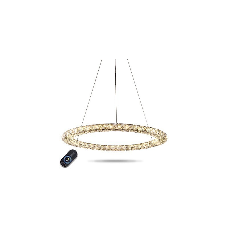 Lampadario a sospensione in cristallo a anello moderno dimmerabile con telecomando LED 33 W