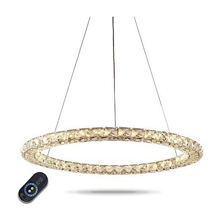 Lampadario a sospensione in cristallo a anello moderno dimmerabile con telecomando LED 33 W