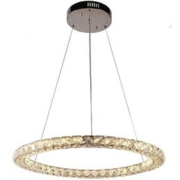 Lampadario a sospensione in cristallo a anello moderno dimmerabile con telecomando LED 33 W