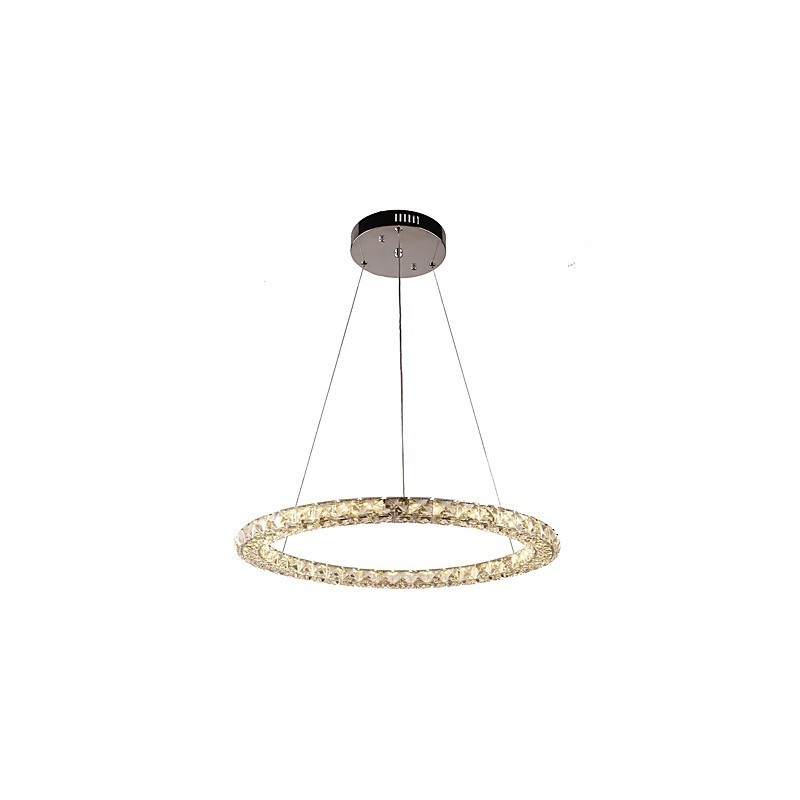 Lampadario a sospensione in cristallo a anello moderno dimmerabile con telecomando LED 33 W