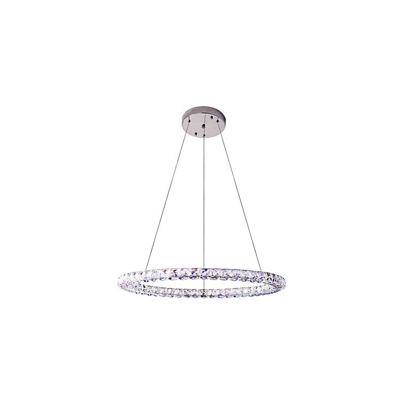 Lampadario a sospensione in cristallo a anello moderno dimmerabile con telecomando LED 33 W