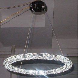 Lampadario a sospensione in cristallo a anello moderno dimmerabile con telecomando LED 33 W