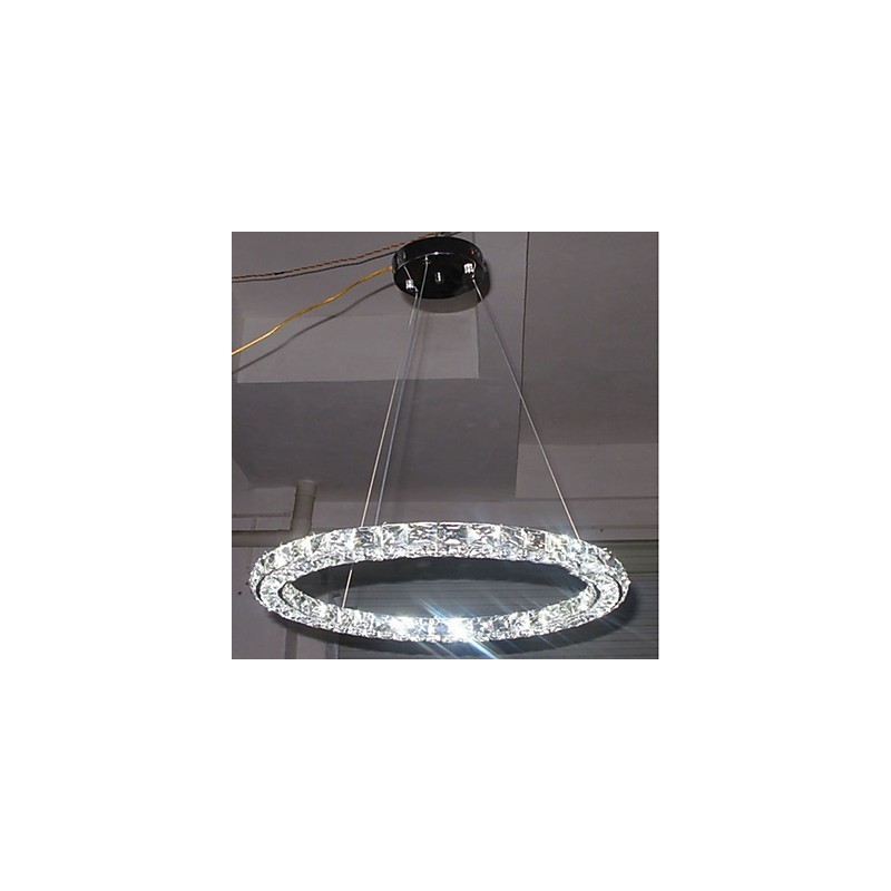 Lampadario a sospensione in cristallo a anello moderno dimmerabile con telecomando LED 33 W