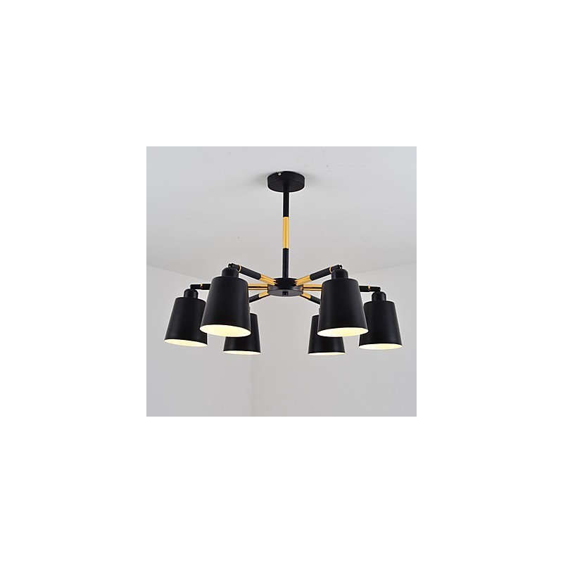 Lampadario classico a sospensione mini in legno bambù dipinto