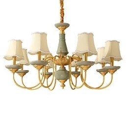 Lampadario in ottone con decorazioni in giada KP8