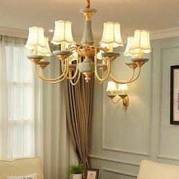 Lampadario in ottone con decorazioni in giada KP8