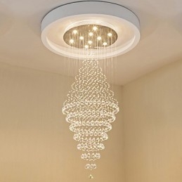 Lampadario a sospensione contemporaneo in cristallo con 10 lampadine GU10, 180 cm