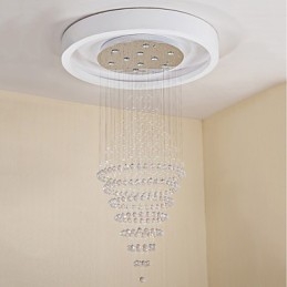 Lampadario a sospensione contemporaneo in cristallo con 10 lampadine GU10, 180 cm