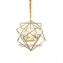 Lampadario a lanterna in ottone, metallo, 6 luci E12/E14, 70 cm