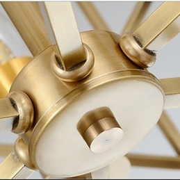 Lampadario a lanterna in ottone, metallo, 6 luci E12/E14, 70 cm