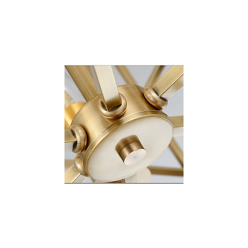 Lampadario a lanterna in ottone, metallo, 6 luci E12/E14, 70 cm