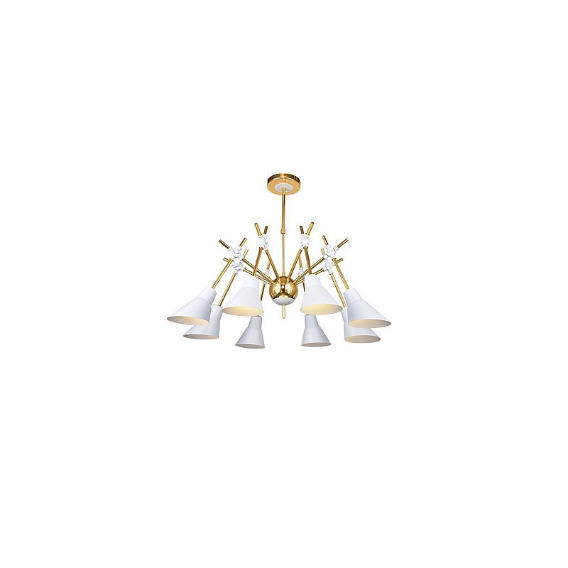 Lampadario artistico regolabile N in metallo, 8 luci E26/E27, 70 cm