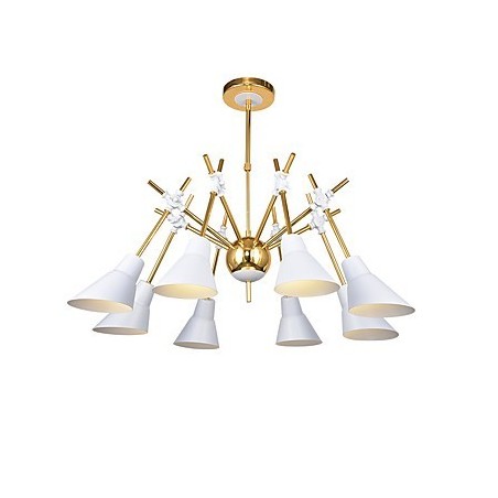 Lampadario artistico regolabile N in metallo, 8 luci E26/E27, 70 cm