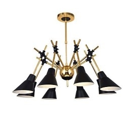 Lampadario artistico regolabile N in metallo, 8 luci E26/E27, 70 cm