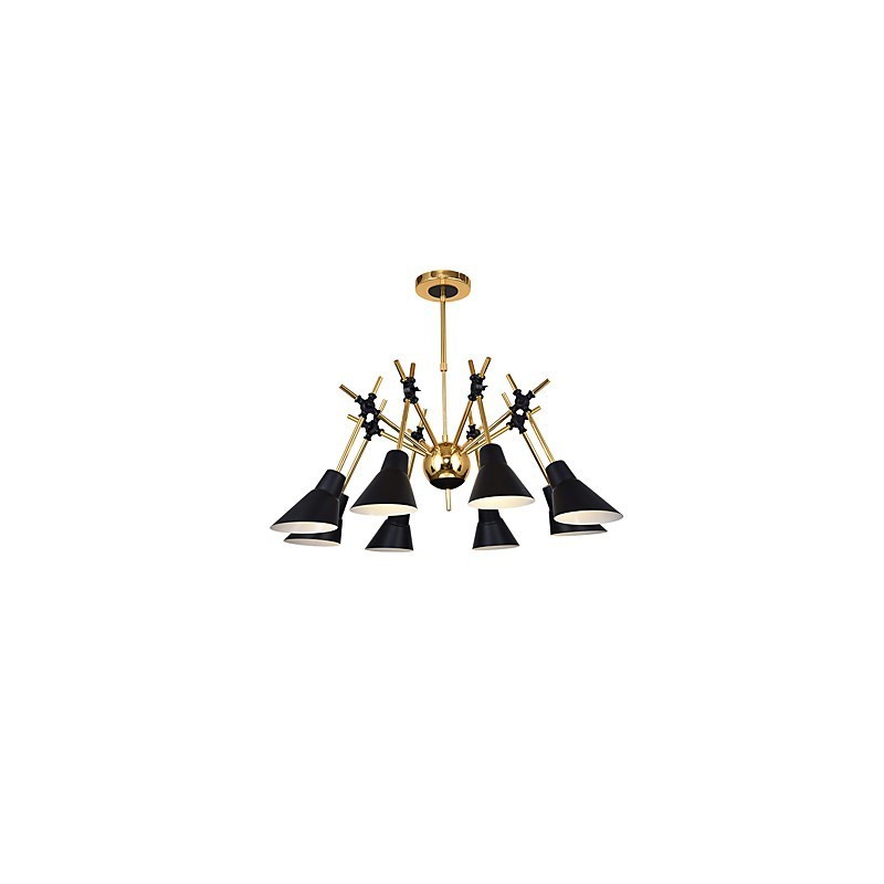 Lampadario artistico regolabile N in metallo, 8 luci E26/E27, 70 cm