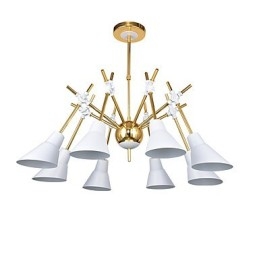Lampadario artistico regolabile N in metallo, 8 luci E26/E27, 70 cm
