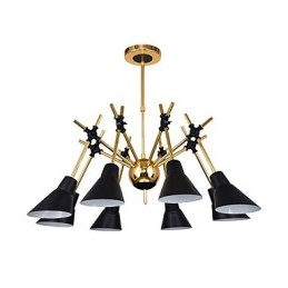 Lampadario artistico regolabile N in metallo, 8 luci E26/E27, 70 cm