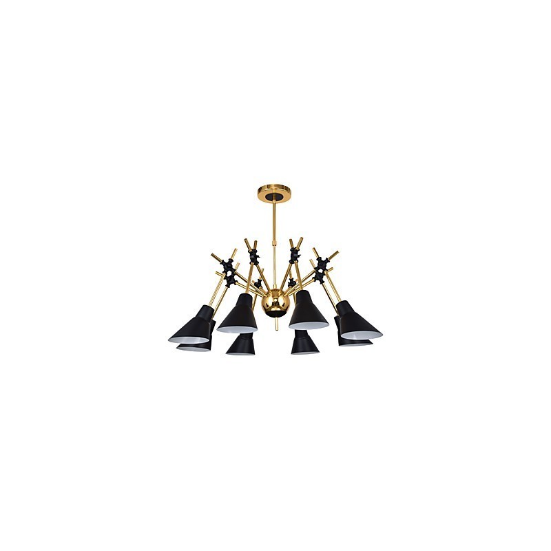 Lampadario artistico regolabile N in metallo, 8 luci E26/E27, 70 cm