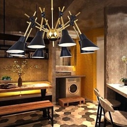 Lampadario artistico regolabile N in metallo, 8 luci E26/E27, 70 cm