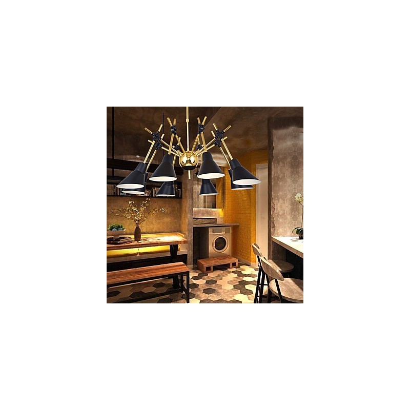 Lampadario artistico regolabile N in metallo, 8 luci E26/E27, 70 cm