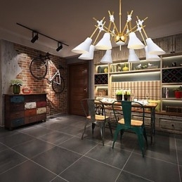 Lampadario artistico regolabile N in metallo, 8 luci E26/E27, 70 cm