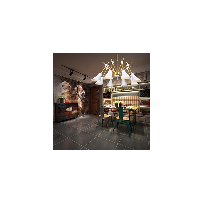 Lampadario artistico regolabile N in metallo, 8 luci E26/E27, 70 cm