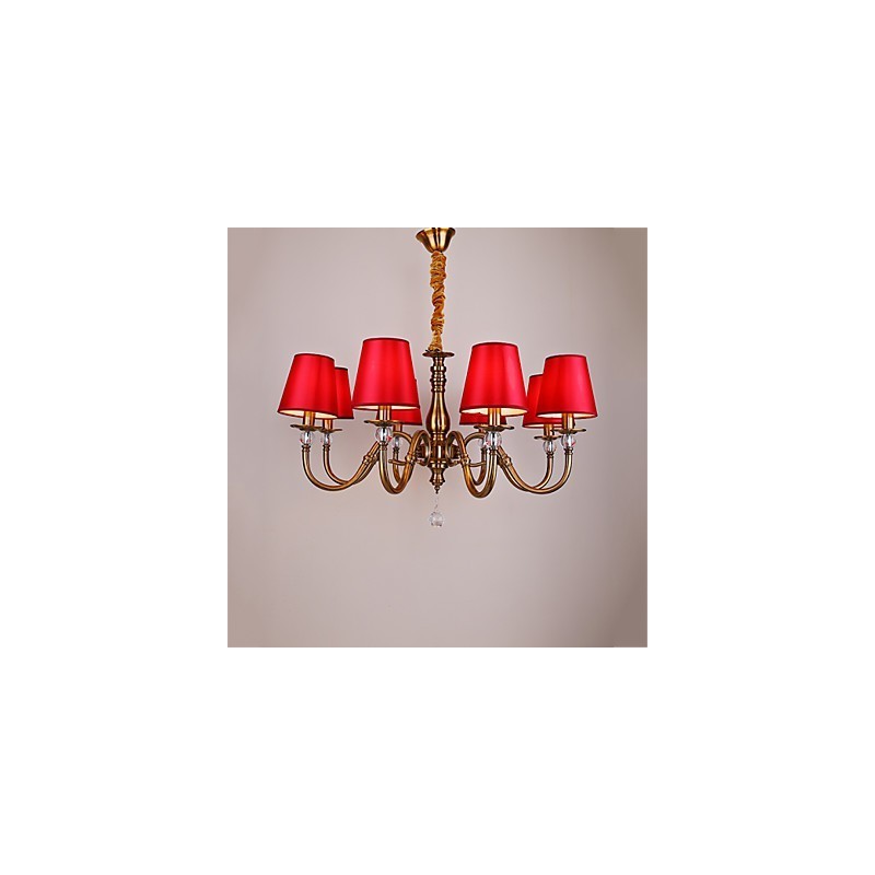 Lampadario moderno contemporaneo in metallo e tessuto, 1 lampadina E12/E14
