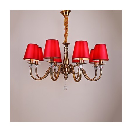 Lampadario moderno contemporaneo in metallo e tessuto, 1 lampadina E12/E14