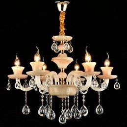 Lampadario classico tradizionale elettroplaccato in metallo con mini cristalli