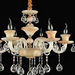 Lampadario classico tradizionale elettroplaccato in metallo con mini cristalli