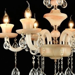 Lampadario classico tradizionale elettroplaccato in metallo con mini cristalli