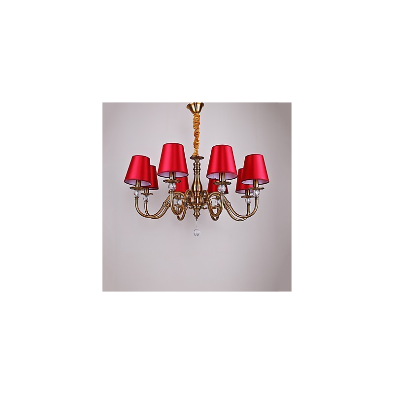Lampadario moderno contemporaneo in metallo e tessuto, 1 lampadina E12/E14