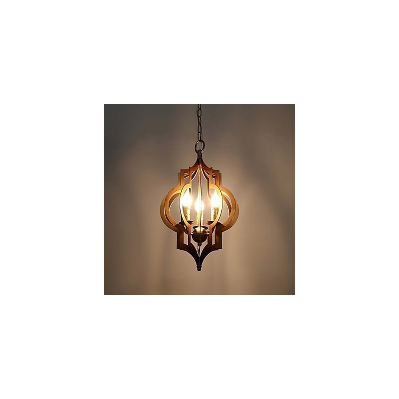 Lampadario vintage industriale in metallo dipinto, 3 luci E12/E14