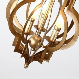 Lampadario vintage industriale in metallo dipinto, 3 luci E12/E14