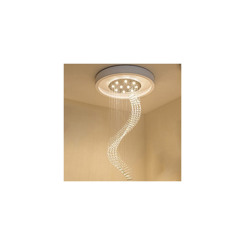 Lampadario a sospensione moderno in cristallo bianco caldo 10 lampadine GU10 3 W