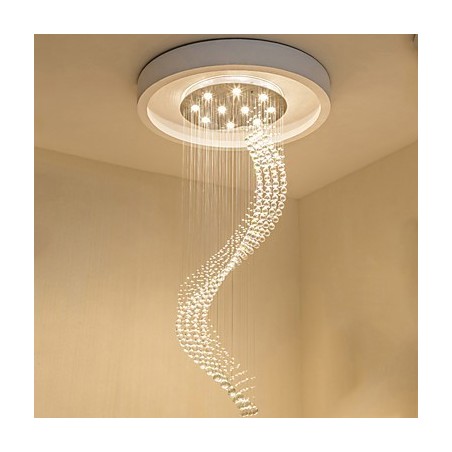 Lampadario a sospensione moderno in cristallo bianco caldo 10 lampadine GU10 3 W