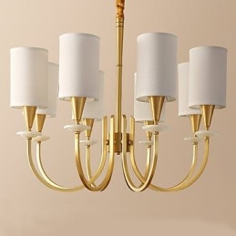Lampadario in ottone puro con giada